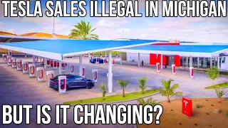 Michigan GIVES UP Tesla Settles Michigan Lawsuit Will Sell Service through a subsidiary Cars