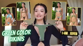 #SHEIN HOT SEXY GREEN BIKINI TRY-ON HAUL | I_AM_XUYEN