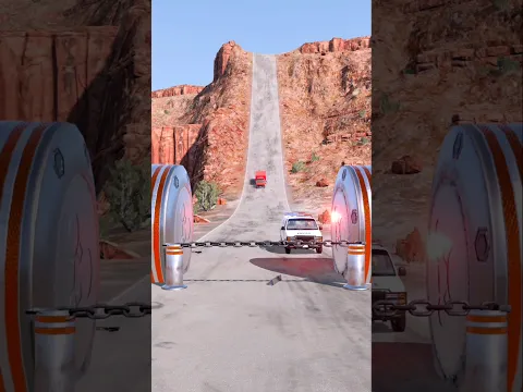 Police 🚨 🚗 jeep vs Chained ⛓️ hydraulic crush #usa #beamngdrive #crashdrive #automobile