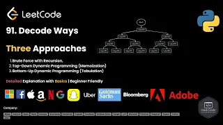LeetCode 91 Decode Ways Most Repeated Interview Question 3 Approaches Recursion DP Made Ez