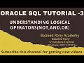 SQL Tutorial - 3 Logical Operators Part-1