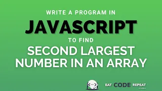 Second Largest Number in Array Javascript Algorithm Problem 1