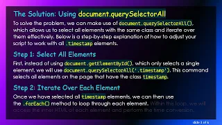 How To Perform A JS Function On Every Element With A Class Timestamp 