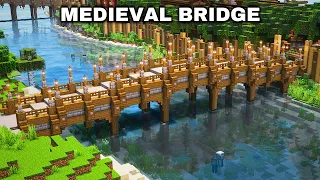 Minecraft ULTIMATE Medieval Bridge Tutorial how to build 1 21