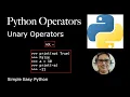 Python Operators Unary Operators