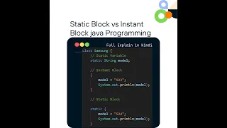 Java Static Block Instant Vs Static Block Full Explained in Hindi For Beginner