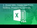 1 Excel VBA Create UserForm Toolbox Properties Controls