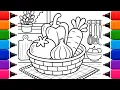 Vegetables Coloring Page Relaxing Marker Coloring