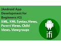 Android App Development for Beginners Views Parent Views Child Views XML XML Syntax