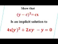 Implicit solution to ODE Example1