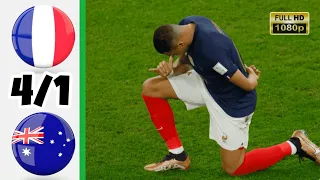 فرنسا VS استراليا 4 1 دور مجموعات في كأس العالم بقطر 2022 مباراة نارية بصوت حفيظ دراجي 