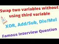Swap two numbers without using third variable in java 3 Methods