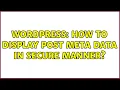 Wordpress How to display post meta data in secure manner
