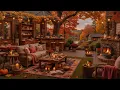 Download Lagu Relaxing Morning Jazz🍂Cozy Fall Coffee Shop with Soft Jazz Music \u0026 Crackling Fireplace to Work,Study