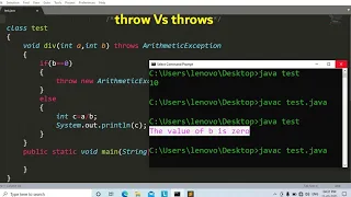 throw and throws program in java Learn Coding