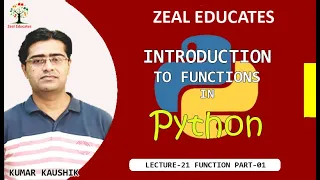 Introduction to Functions Python Tutorial in hindi for beginners Zeal Educates
