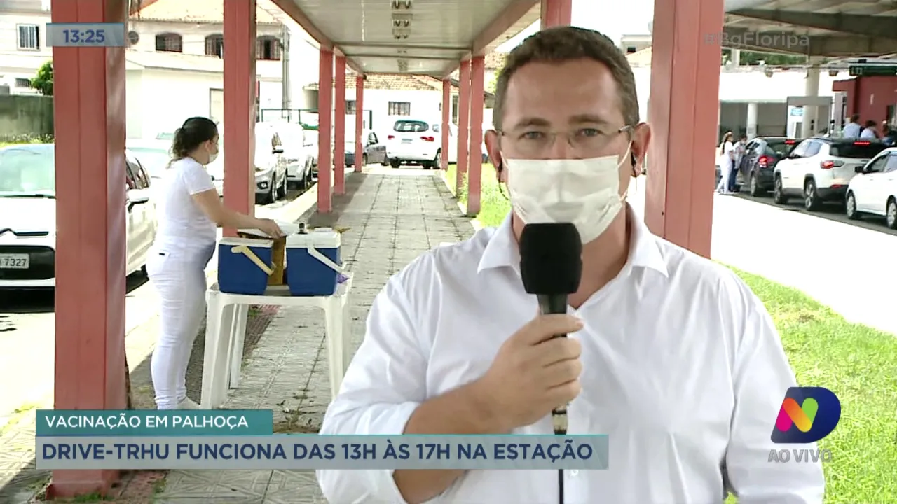 Vacinação em Palhoça: drive-thru funciona das 13h às 17h na estação