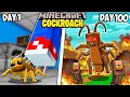 I Survived 100 Days as a Cockroach in Minecraft