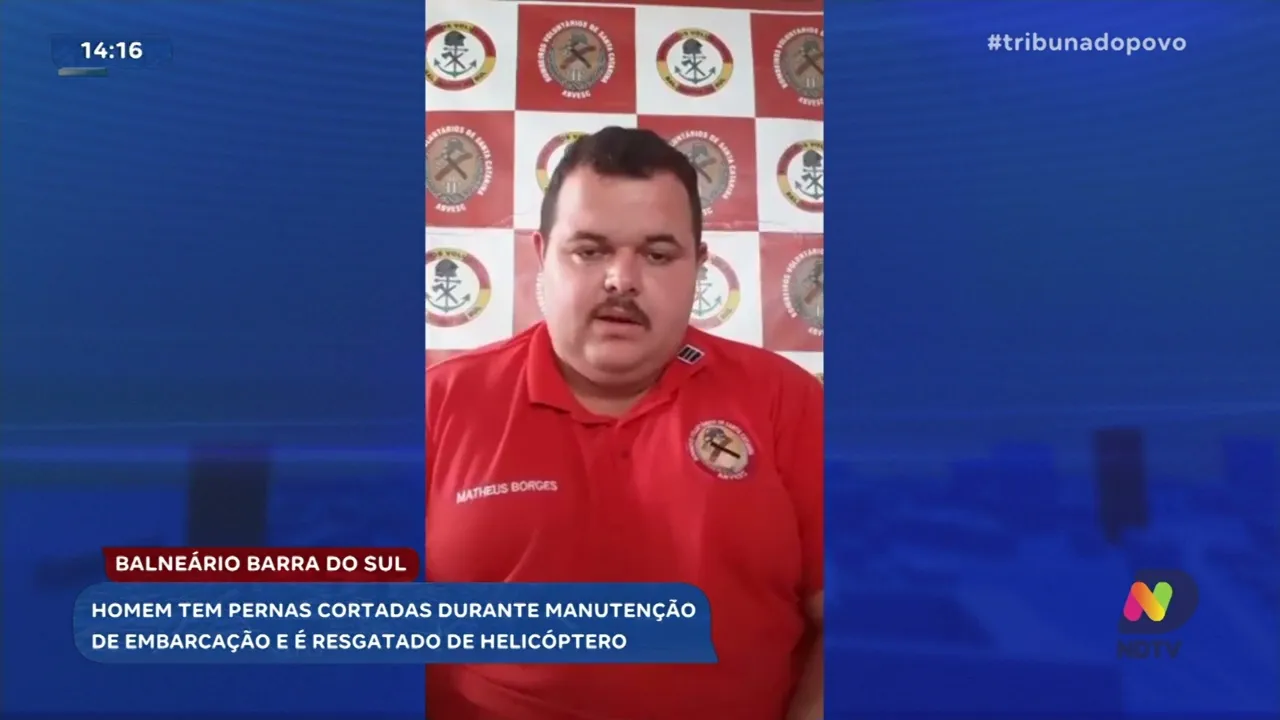 Resgate aéreo: homem é socorrido após acidente em Barra do Sul