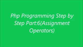Php Programming Assignment Operators Tutorial Bangla