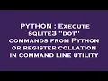 PYTHON Execute sqlite3 dot commands from Python or register collation in command line utility