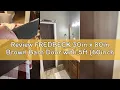Review FREDBECK 30in x 80in Brown Barn Door with 5ft 60inch Barn Door Hardware Track Kit and Handl