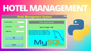 GUI Python Projects Hotel Management Project tutorial with Tkinter and Mysql