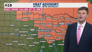 DFW Weather: Heat advisory through Monday afternoon in 14 day forecast