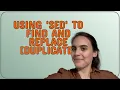 Unix Using sed to find and replace