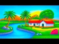Download Lagu Hoe je een prachtig berglandschap met rivier en dorp tekent met oliepastels | Stap voor stap