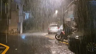 Rain Walk In Seoul Lonely Street Relaxing Sound For Sleep Study Meditation White Noise ASMR 