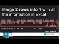 Combine 2 rows into single row containing required Excel information