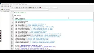 BASIC UNIT CONVERTER USING C C PROJECT