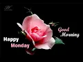 Happy Monday Good Morning Greetings Monday Blessings with Beautiful Pink Flowers