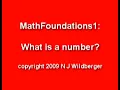 What is a number Arithmetic and Geometry Math Foundations 1 N J Wildberger