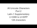 All Unicode Characters - Part 2