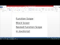 Function Scope Block Scope Nested Function Scope in JavaScript