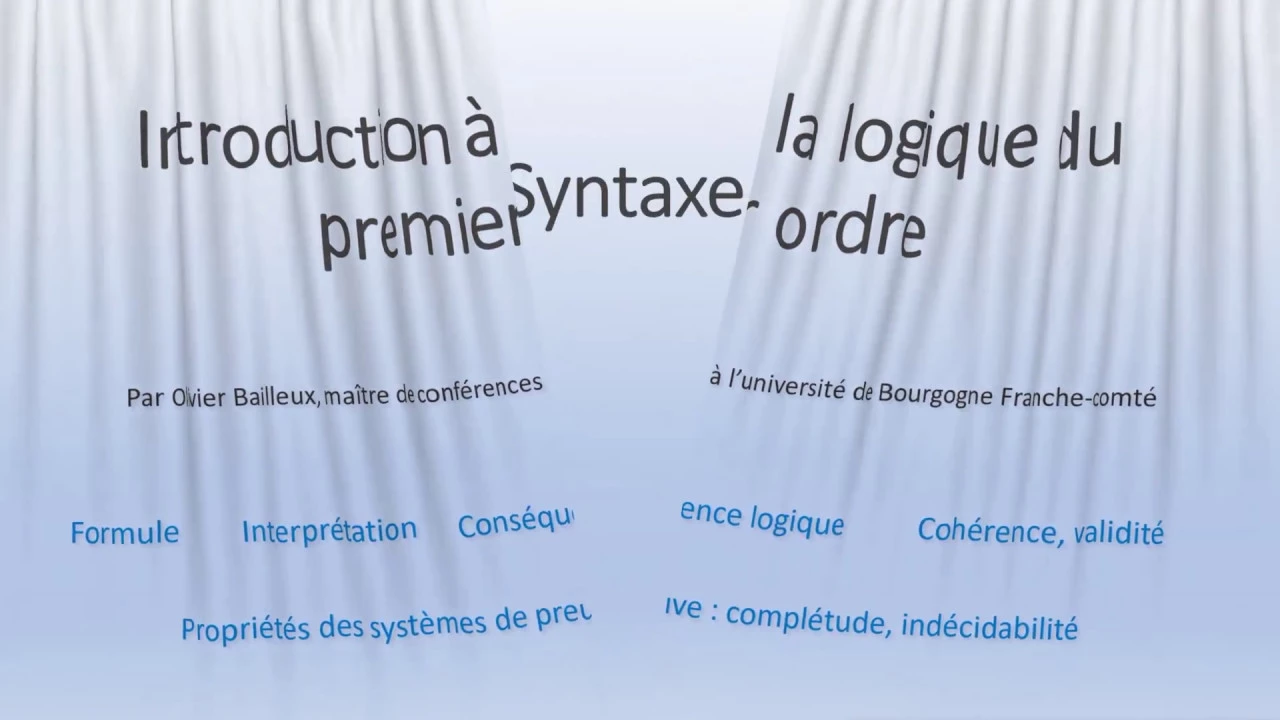 Introduction à la logique du premier ordre