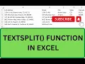 TEXTSPLIT function in Excel