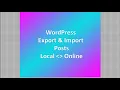 WordPress Import and Export Posts