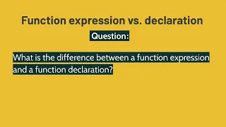 Cracking the JavaScript Coding Interview Part 3 Question Function Expressions vs Declaration
