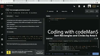 Codewars 7 kyu Sort Rectangles and Circles by Area II JavaScript