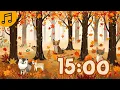 15 Minute COZY AUTUMN Classroom Countdown Timer Fall Theme Soothing Songs