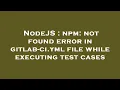 NodeJS npm not found error in gitlab-ci yml file while executing test cases