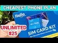 Cheapest Phone Plan Hello Mobile UNLIMITED 25 Testing Data Speed