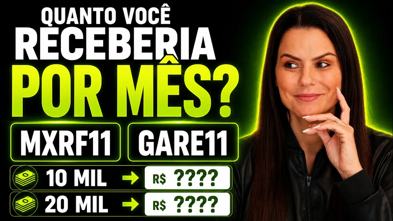 R$10 MIL e 20 MIL EM MXRF11 E GARE11, QUANTO GERA DE RENDA PASSIVA?