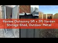 Review Outsunny 5ft x 3ft Garden Storage Shed Outdoor Metal Shed with Sloped Roof Lockable Door fo