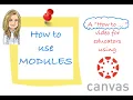 How to use Modules in Canvas