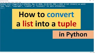 How to Convert a List into a Tuple in Python