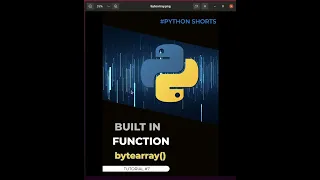 Python inbuilt predefined functions - bytearray